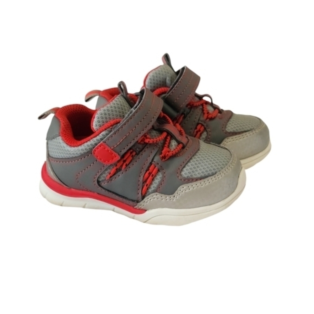 Athletic Works Baby Boy Sneakers Gray and Red Size 5‎